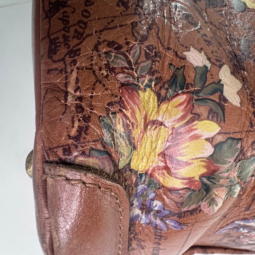 Patricia Nash Leather Drawstring Whitney Tote - English Garden Map - Picture 12 of 16
